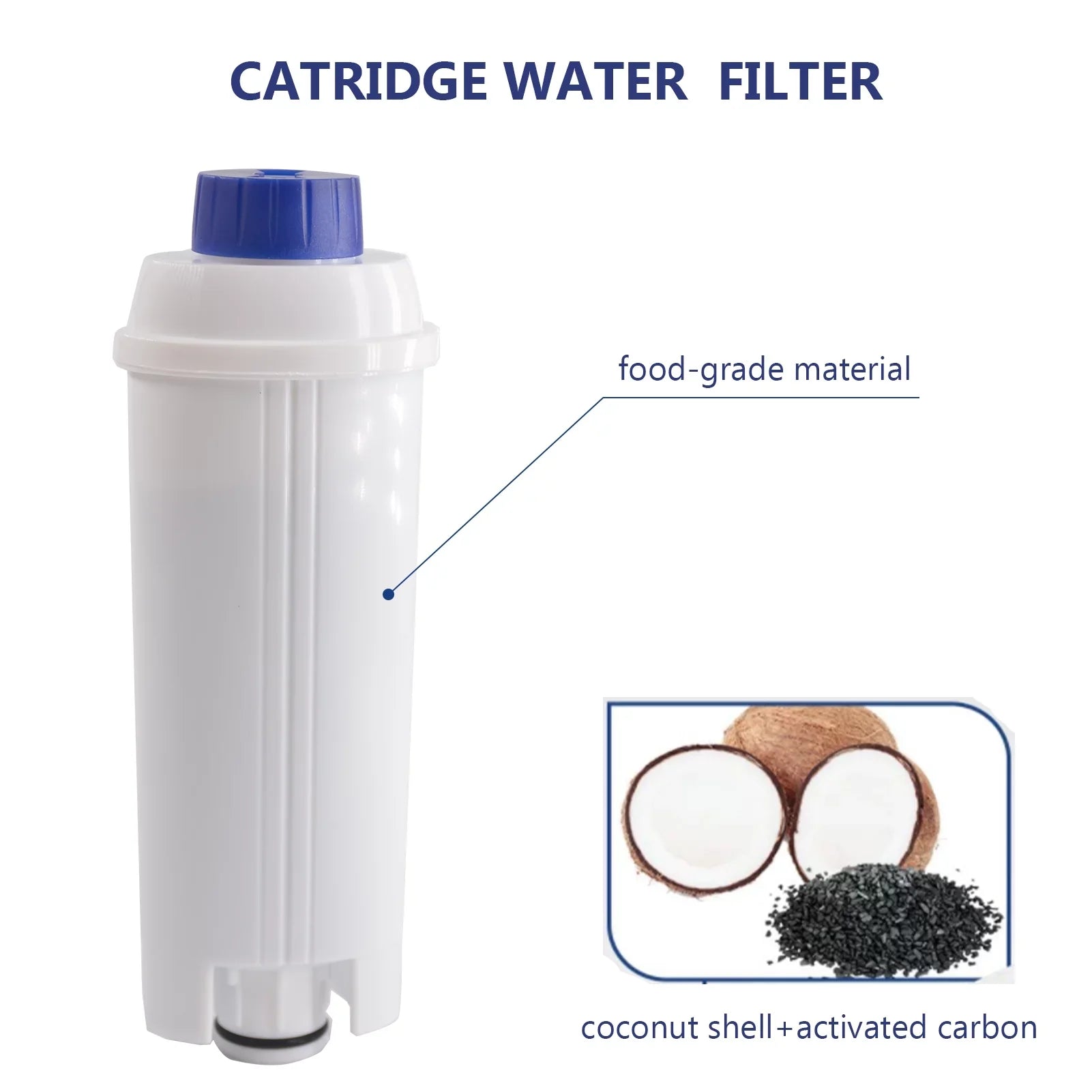 4Pcs Coffee Replacement Filter Cartridge Replacement Filter Coffee Filter with Delonghi DSL C002 Maker Machine Coffee Machine Accessory Water Filter Coffee Maker