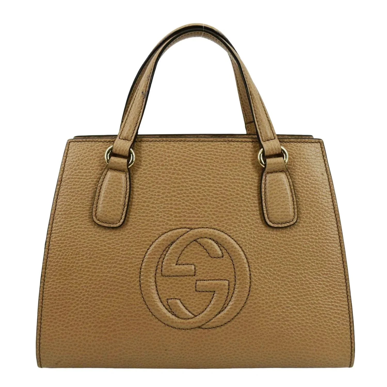 Pre-owned GUCCI Soho Leather Top Handle Hobo Bag Beige 607722