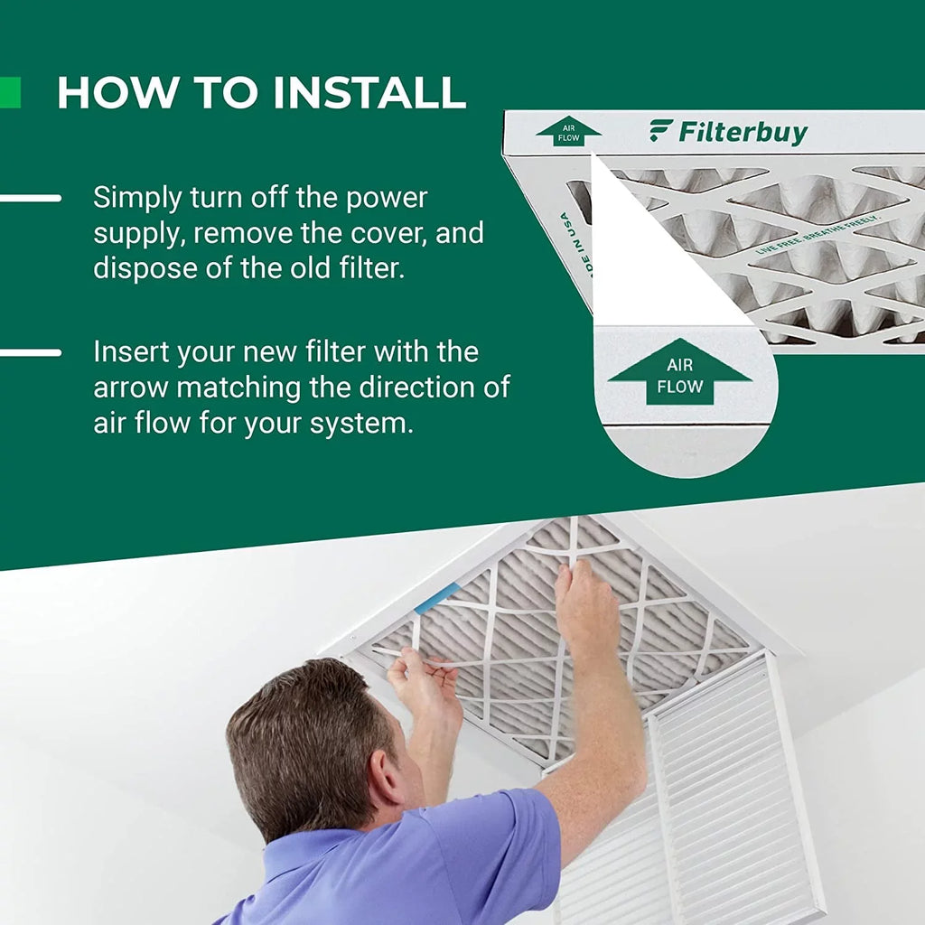 Filterbuy 19x19x1 MERV 8 Pleated HVAC AC Furnace Air Filters (5-Pack)