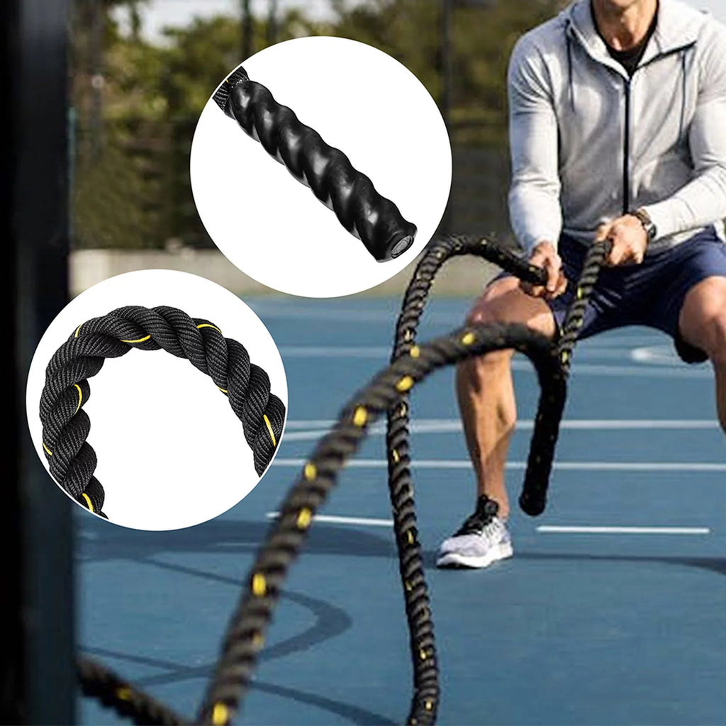 NK 49.2ft Length, Heavy Jump Rope Skipping Rope Workout Battle Ropes Total Body Workouts Power Improve Strength Building Muscle Mens/Womens