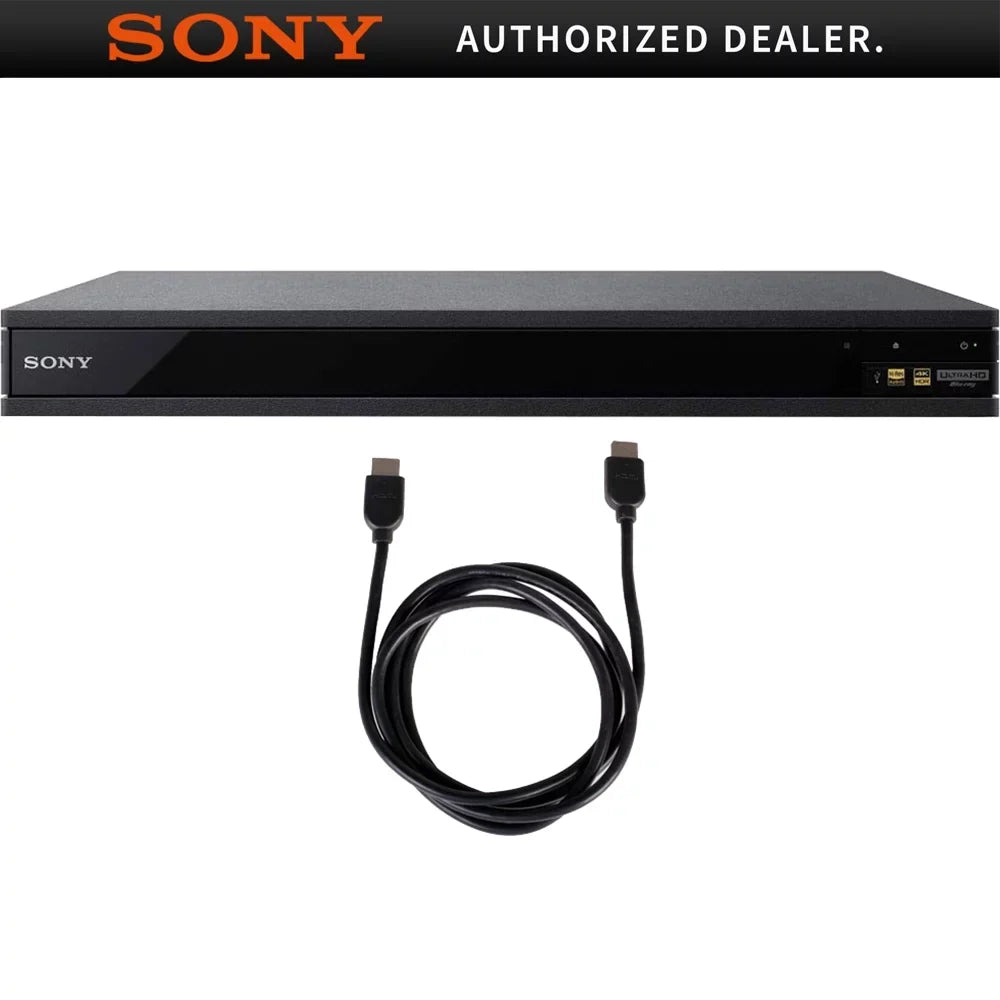 Sony 4K UHD Blu-ray Player With HDR and Dolby Atmos 2019 Model (UBP-X800M2) with 6ft High Speed HDMI Cable Black