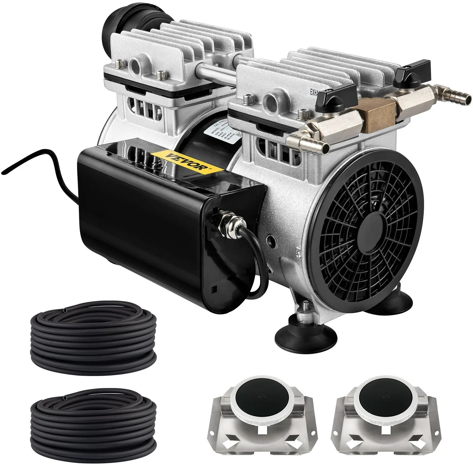 VEVOR 3/4 HP Pond Aerator 3 Acres, 4.7 CFM Lake Aeration System with 100' Weighted Tubing & 10" Membrane Diffuser Deep Water Aeration