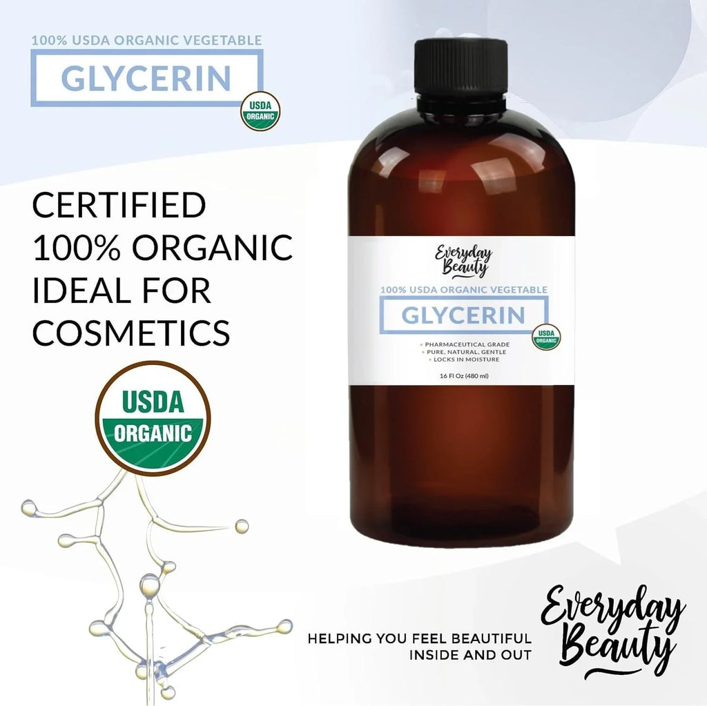 100% Organic Glycerin – USDA Certified - Perfect DIY Beauty Products, Crafts, and Formulations – Derived From Coconut – Skin and Hair Moisturizer Deep Hydration – 16 Fl Oz