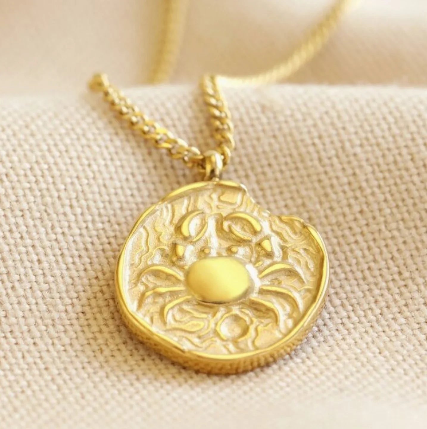 Blue Box Boutique Inc Gold Stainless Steel Cancer Zodiac Pendant Necklace Women, Teens | Horoscope, Birthday Gift