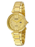 Seiko Solar Champagne Dial Gold-tone Ladies Watch SUT176
