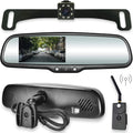 Master Tailgaters OEM Rear View Mirror with 4.3” LCD Screen, Wireless Transmitter & Waterproof 170° LED Backup Camera Kit - Universal Fit All Cars