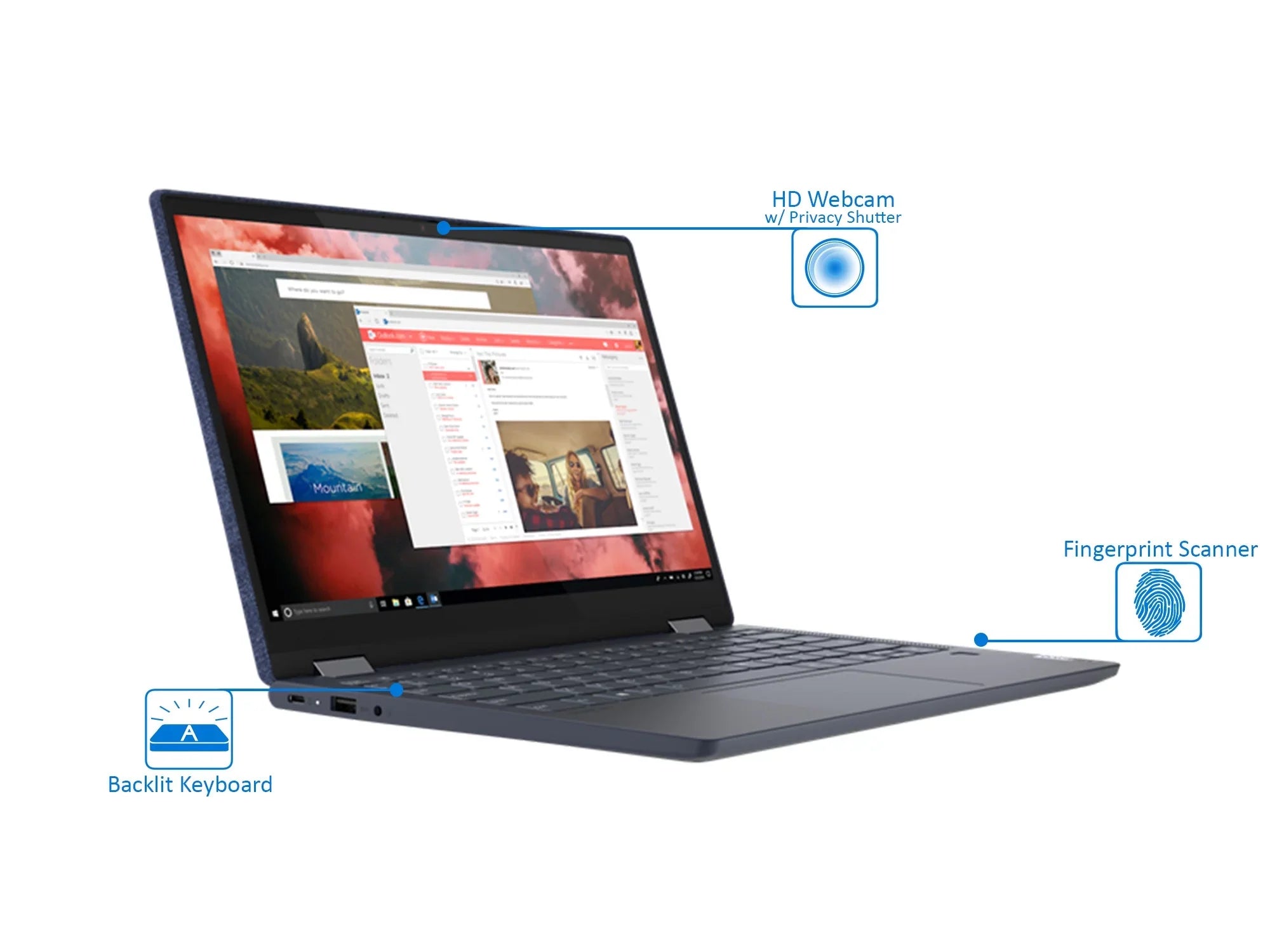 Lenovo Yoga 6 2-in-1, 13.3" IPS FHD Touch Display, AMD Ryzen 5 4650U Upto 4.0GHz, 8GB RAM, 512GB NVMe SSD, Vega 6, DisplayPort via USB-C, Wi-Fi, Bluetooth, Windows 10 Pro