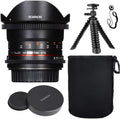 Rokinon 12mm T3.1 Full Frame Cine DS Fisheye Lens Sony A w/Lens Hood + Protective Lens Case, Spider Flex Tripod & Other Accessory Bundle