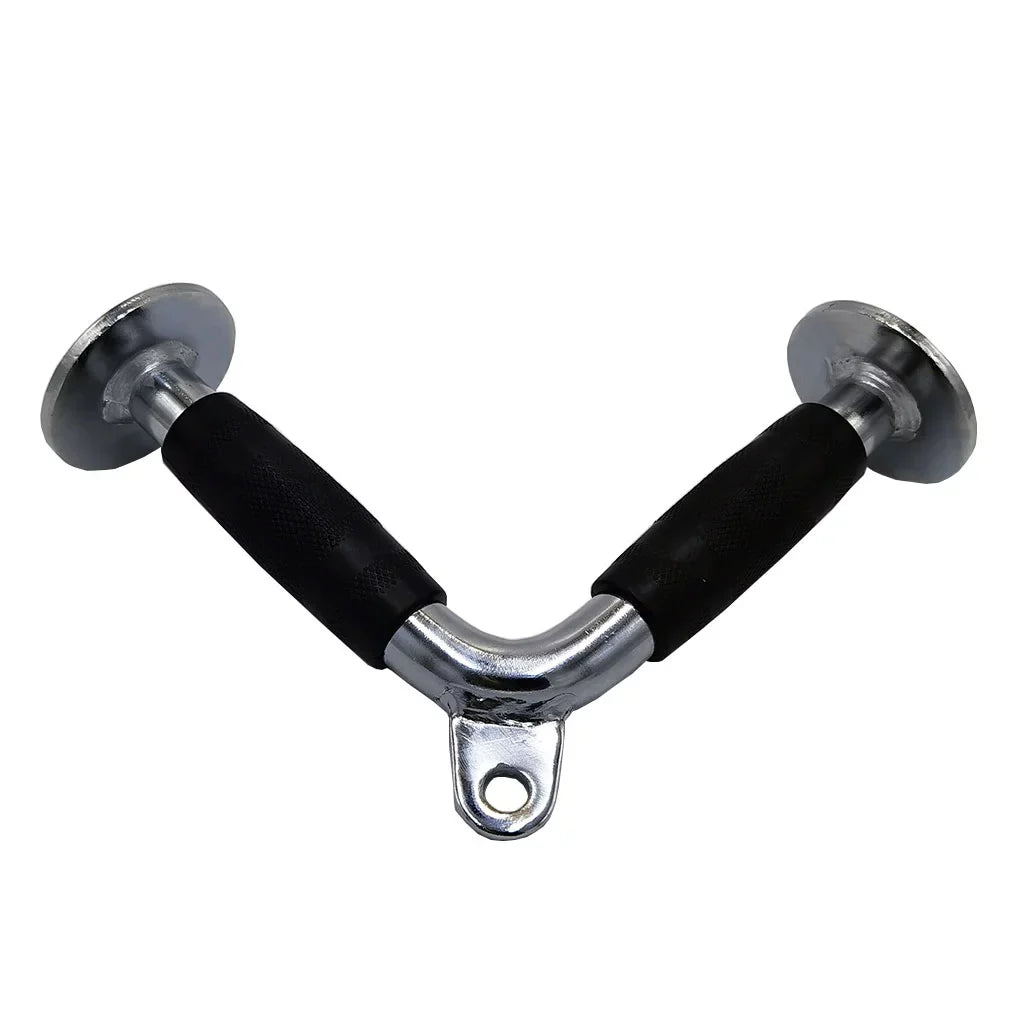 V Shaped Press DownBar, Strength Training Deluxe Single Double D Handle Tricep Rope, V-Shaped Rotating Straight Press Down Bar Weight Workout, Cable Machine Accessories