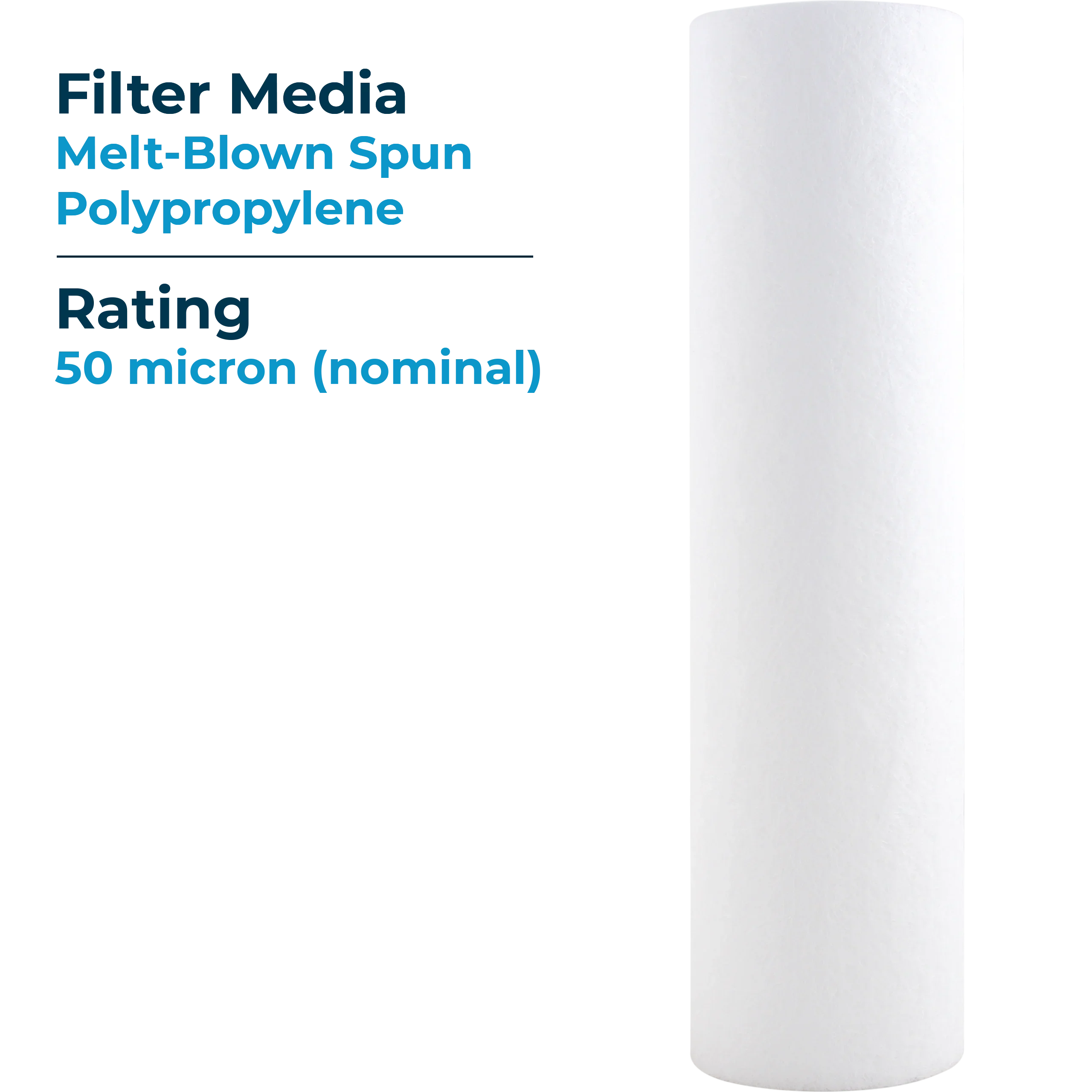 SpiroPure SP-P50 10x2.5 50 Micron Spun Melt-Blown Polypropylene Sediment Water Filter Cartridge SDC-25-1050 (Case of 24)