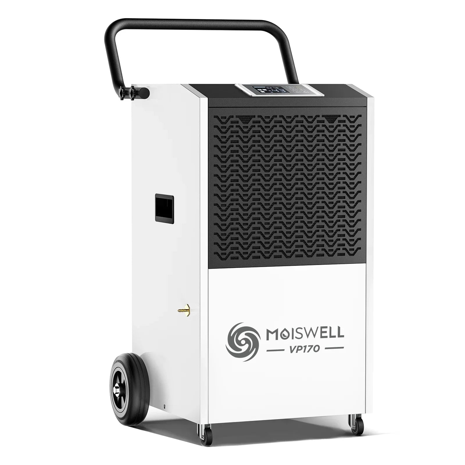 Moiswell 170 Pints Commercial Dehumidifier with Pump and Drain Hose - Excellent Industrial Site, Basements, Water Damage Unit Large Spaces up to 7,500 Sq Ft - Auto Defrost, Memory Starting