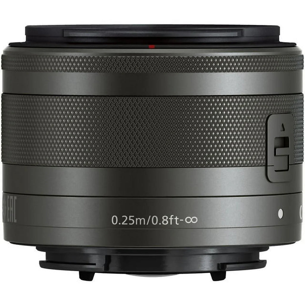 Canon EF-M 15-45mm f/3.5-6.3 IS STM Lens (Graphite) - PixiBytes Basic Bundle