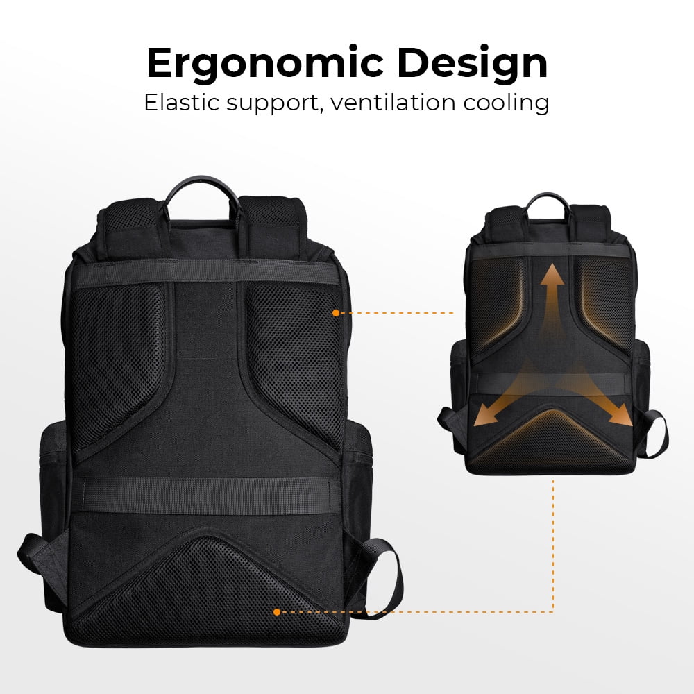 K&F CONCEPT Hard Shell Camera Backpack Waterproof SLR/DSLR Camera Bag 22L Large Capacity Photography Bag with 15.6 Inch Laptop Compartment Rain Coating Women Men Photographers
