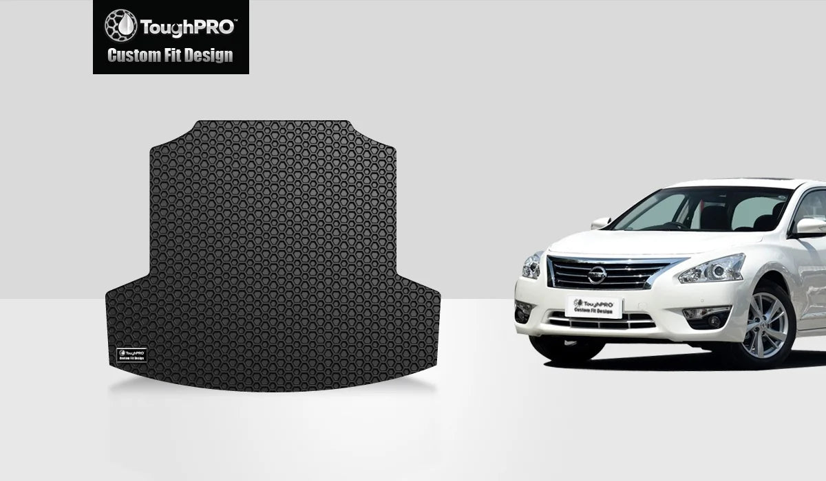 ToughPRO - Trunk Mat with Nissan Altima - All Heavy Duty (Made in USA) - Black Rubber - 2019
