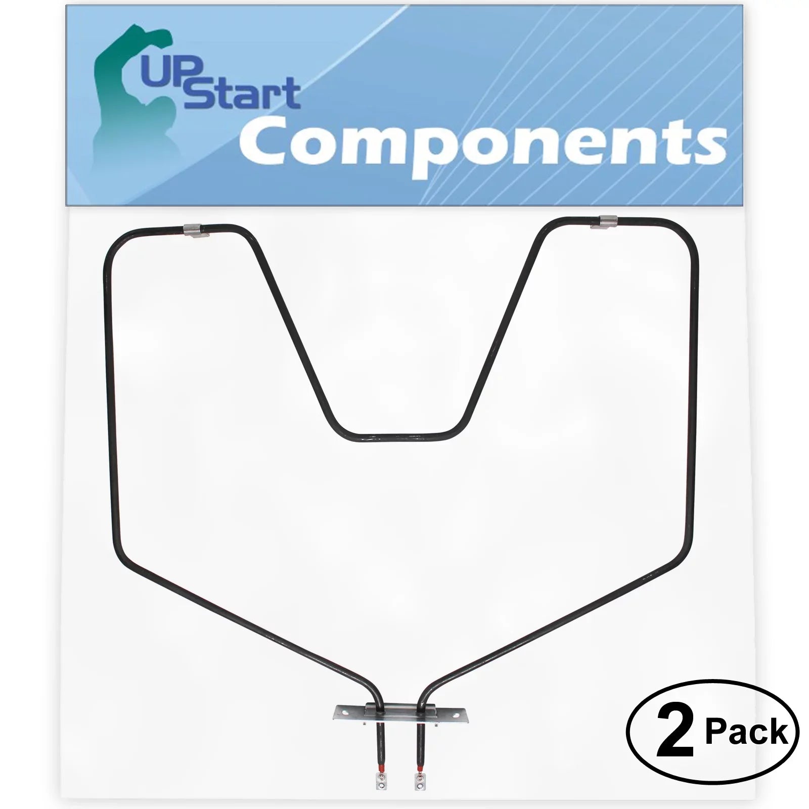 2-Pack Replacement General Electric RC777*W2 Bake Element - with General Electric WB44X5082 Oven Heating Element