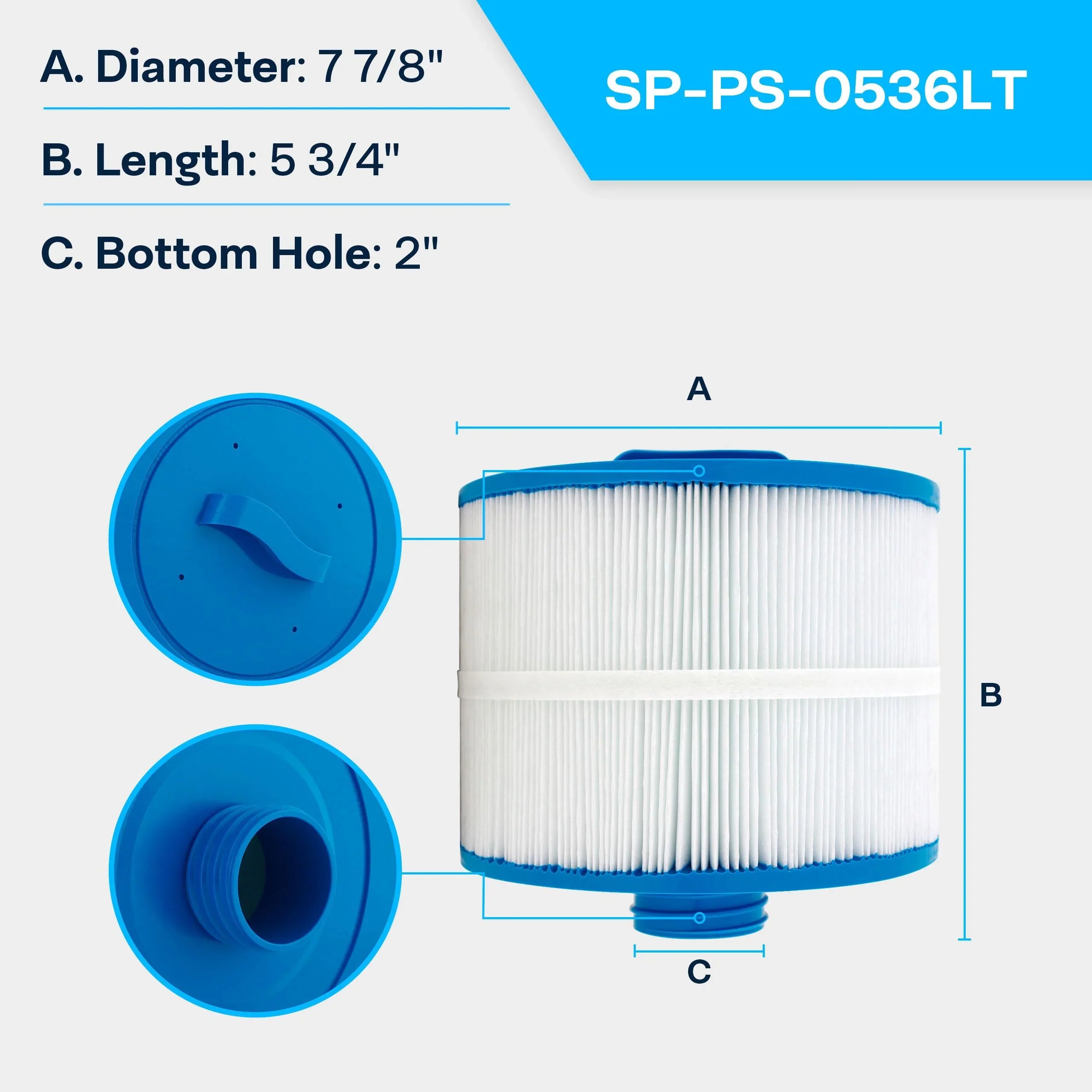 SpiroPure Replacement Bullfrog Spa Filter PBF36 Wellspring 10-2870 Pleatco PBF36-M Unicel 8CH-951 Bullfrog 35 Hot Tub Spa Pool Cartridge (SAE Long Thread Version)