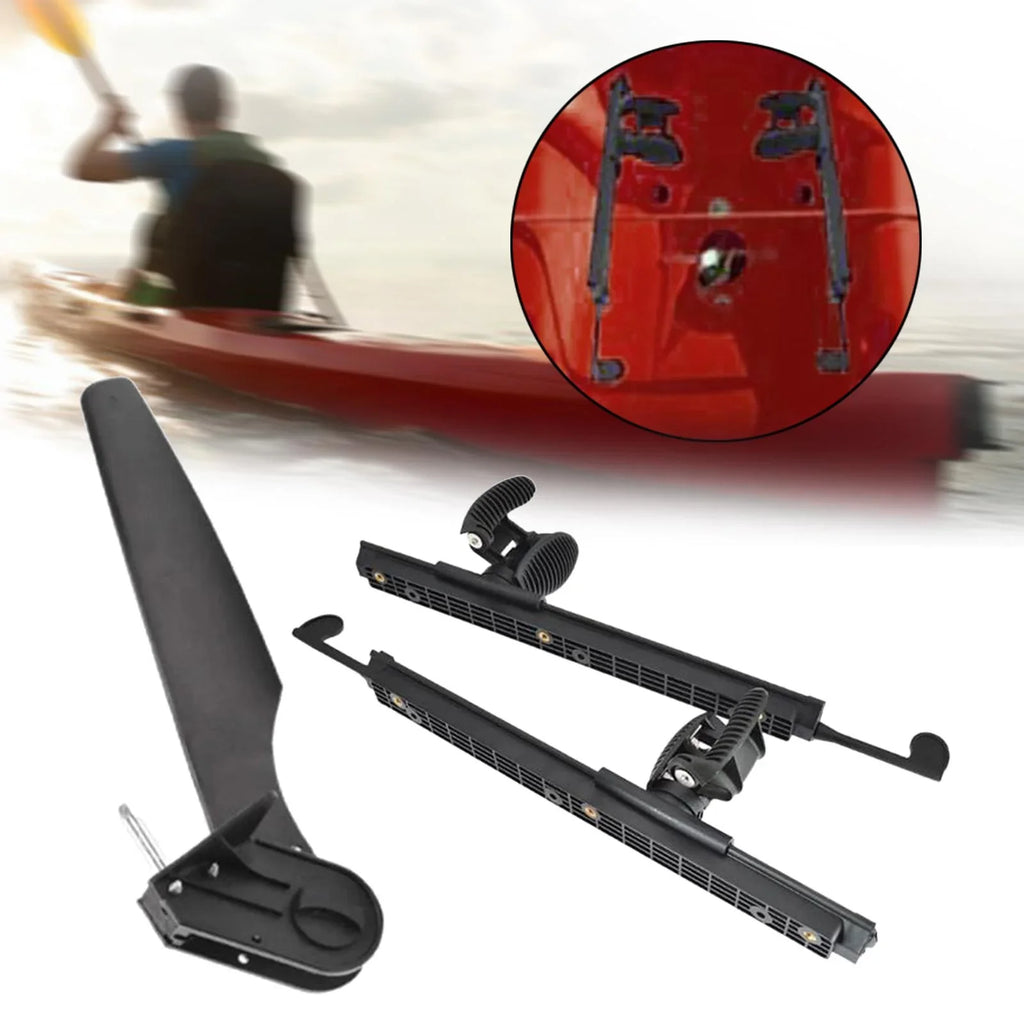 kesoto Kayak Rudder Kayak Foot Pegs Vessel Tail Watercraft Rudder with Foot Brace Pedals Fishing Craft Canoeing Marine Accessories