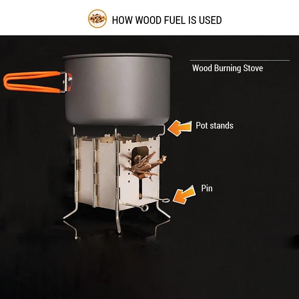Walmeck Wood Burning Stove with Carrying Case, Optimal Backpacking and BBQ
