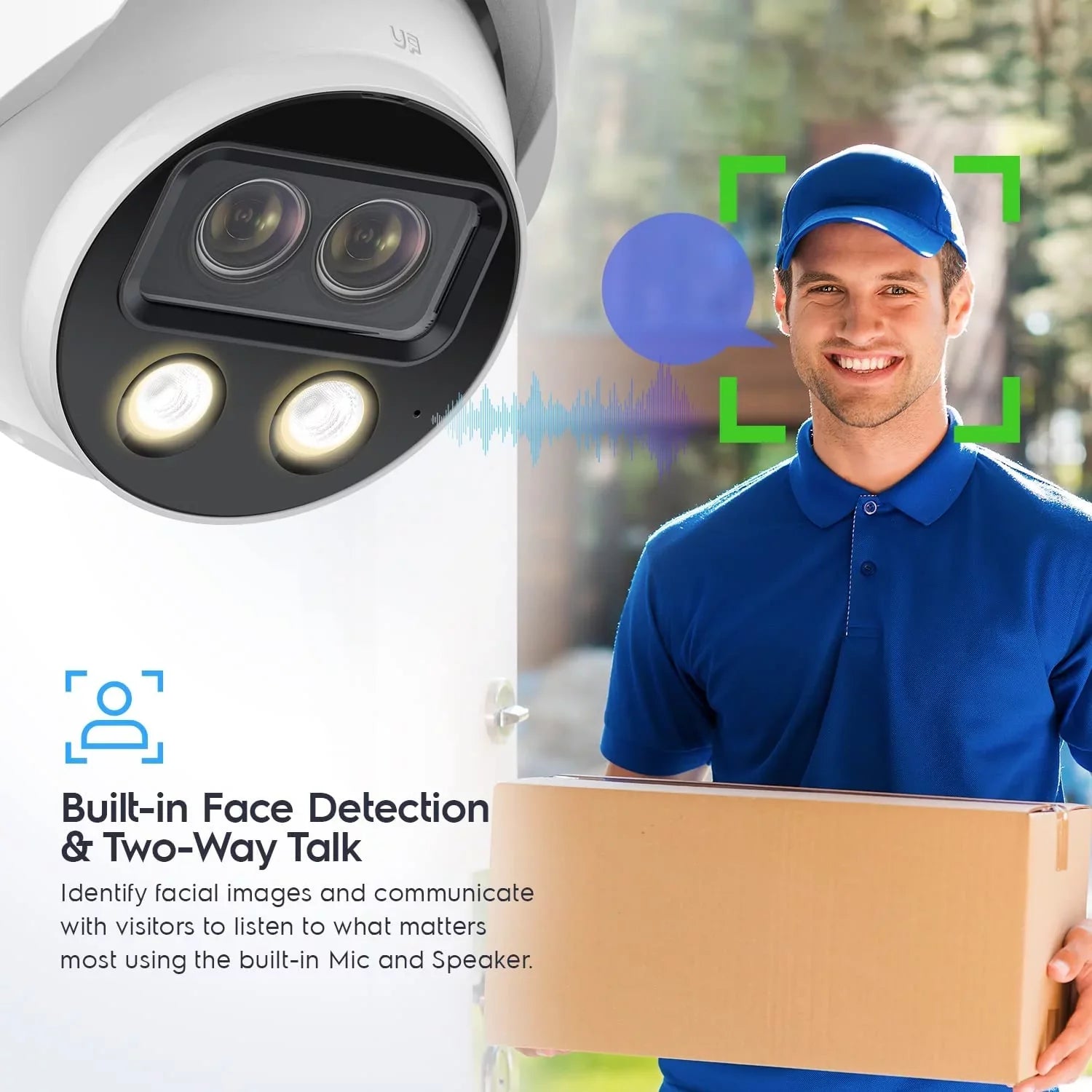 Amcrest Dual-Lens 4K (2 x 2K) AI Outdoor Security Turret IP POE Camera, 8MP (2 x 4MP) @25fps,