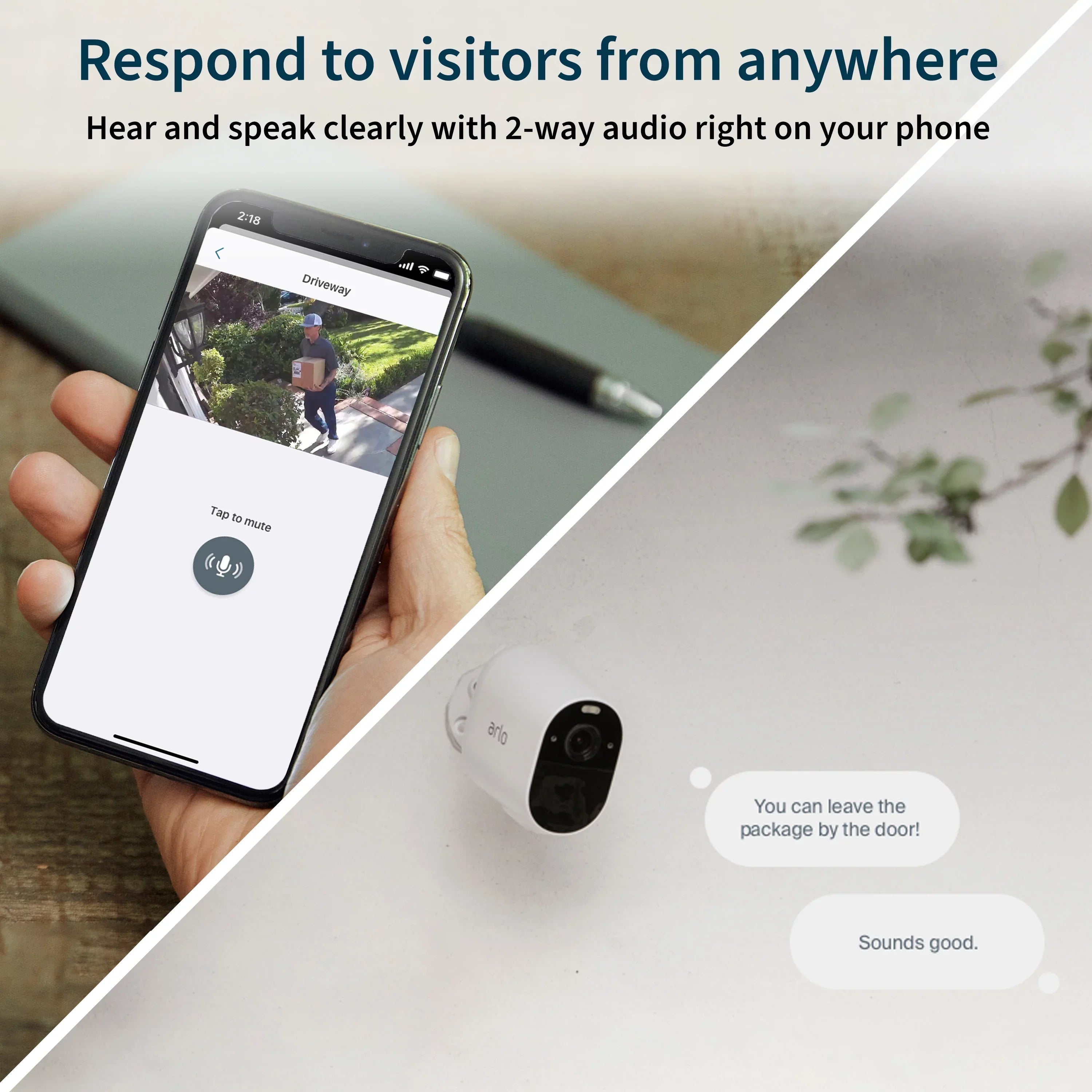 Arlo Essential Spotlight Camera - 3 Pack - Wireless Security, 1080p Video, Color Night Vision, 2 Way Audio, White - VMC2330