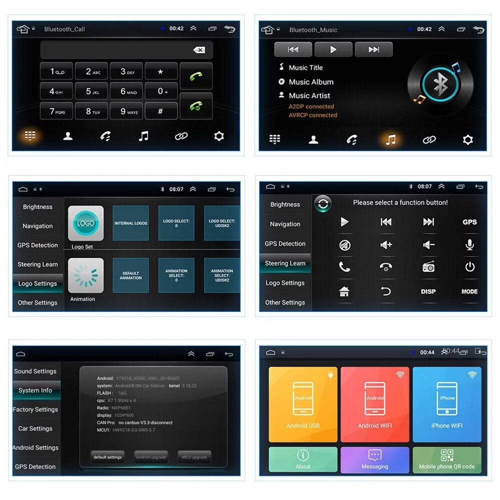 kydely 10 Inch On-Board Android 9.1 GPS Wifi Dual Din Touch Screen Player Navigation