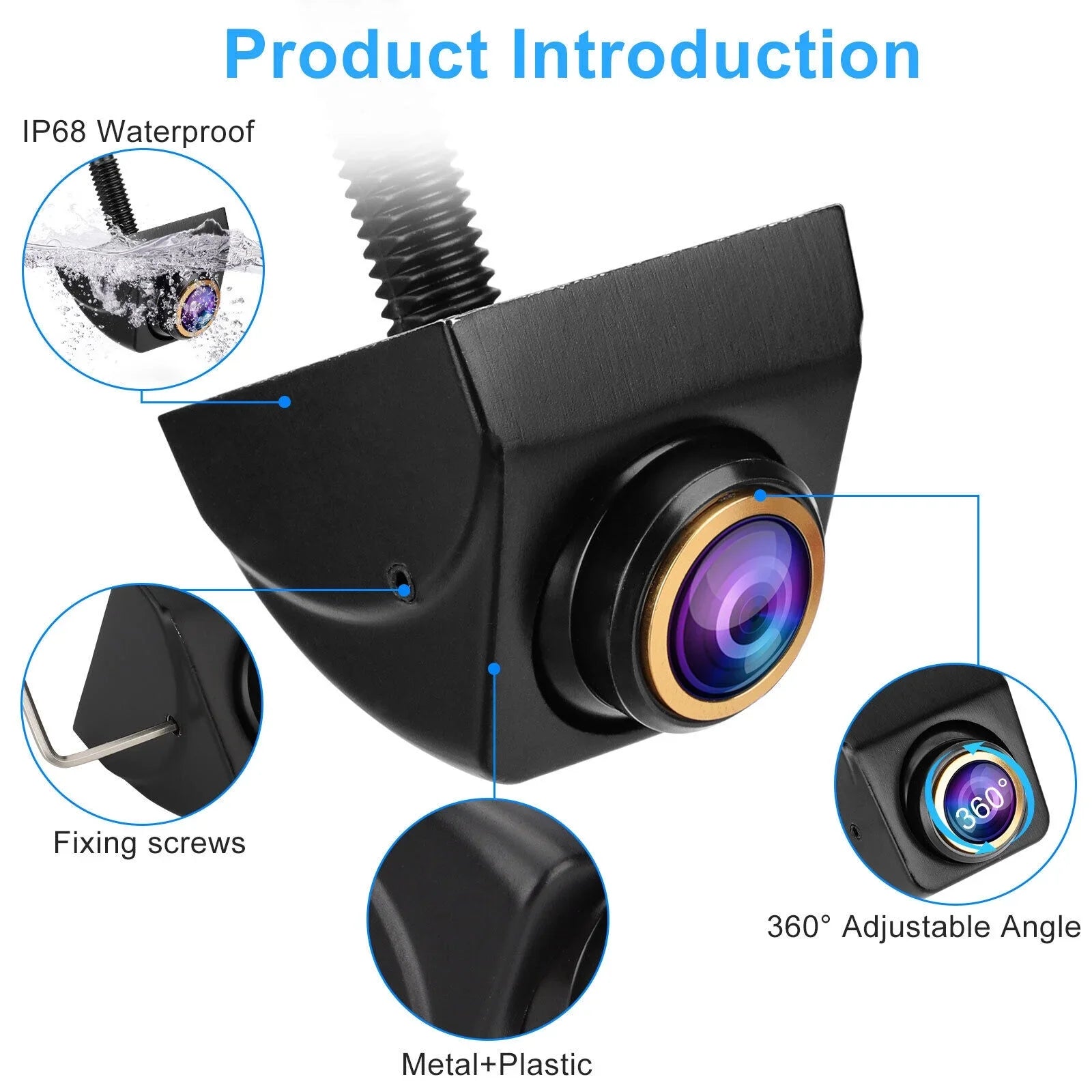 170° Car Rear View Backup Reverse Camera Parking Cam 360° Adjustable Waterproof