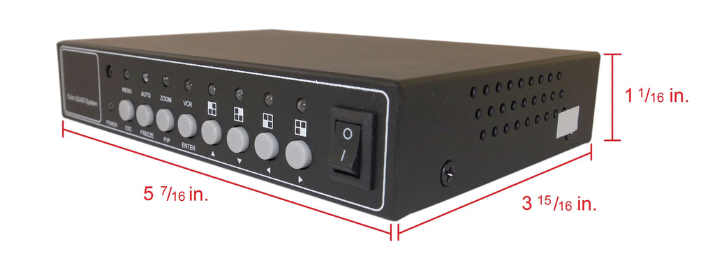 Evertech Analog Security Camera CCTV 4 Channel / Port (4 Camera) Color Quad Splitter Processor Real Time with Remote Control and 2000mA adapter