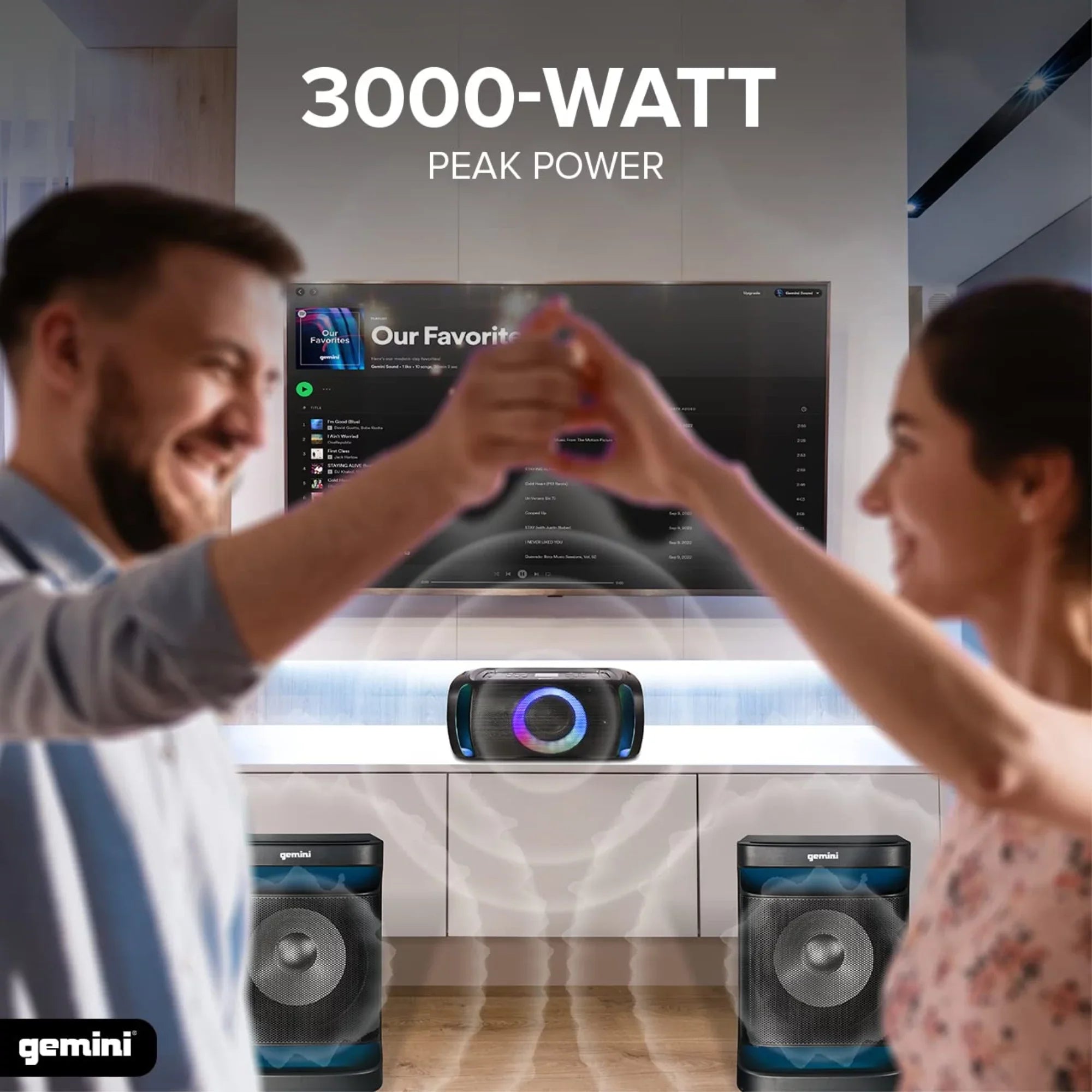 Gemini Sound GSYS-4800 Bluetooth LED Party Light Stereo & Home Theater Audio System with 4000W Watts