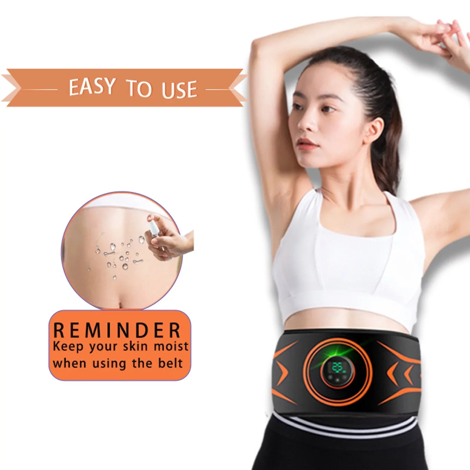 Nebublu Electric Massaging Slimming Belt Abdominal Toning Belt Trainer Abs Fitness Workout Equipment Abdomen , Get a Flatter Stomach and Defined Abs in No Time
