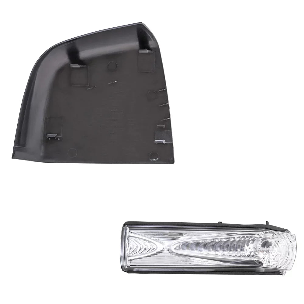 Brock Aftermarket Replacement Driver Left Door Mirror Wrap Paint To Match Gray And Turn Signal Light Set With 2015-2021 RAM Promaster City SLT/Tradesman SLT