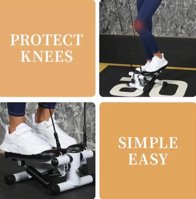 Mini Stepper with Resistance Band, Stair Stepping Fitness Exercise Home Workout Equipment Full Body Workout