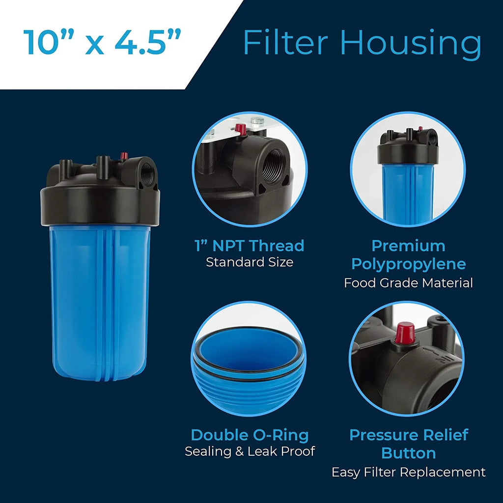 Water Filter Housing 10X4.5/10 Inch / X 4.5" / 10 BB / 150469, 1" NPT