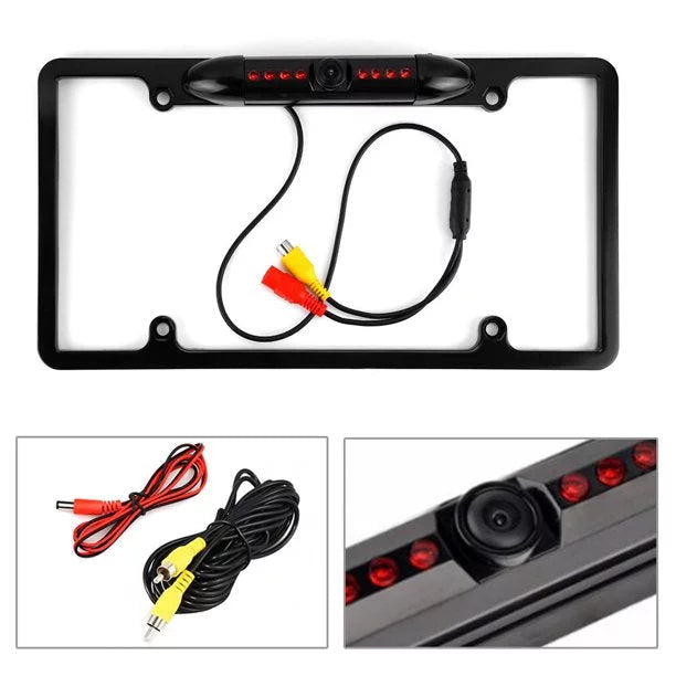 Backup Camera Rearview License Plate Frame JVC KWV230BT KW-V230BT Black