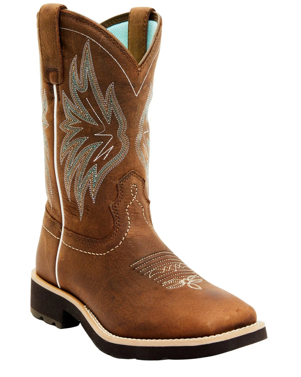 Shyanne Women's Xero Gravity Calyx Western Permance Boot Broad Square Toe Brown 9 M US