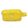 Pre-Owned Gucci GUCCI waist bag belt interlocking G leather yellow silver unisex 598080 (Good)