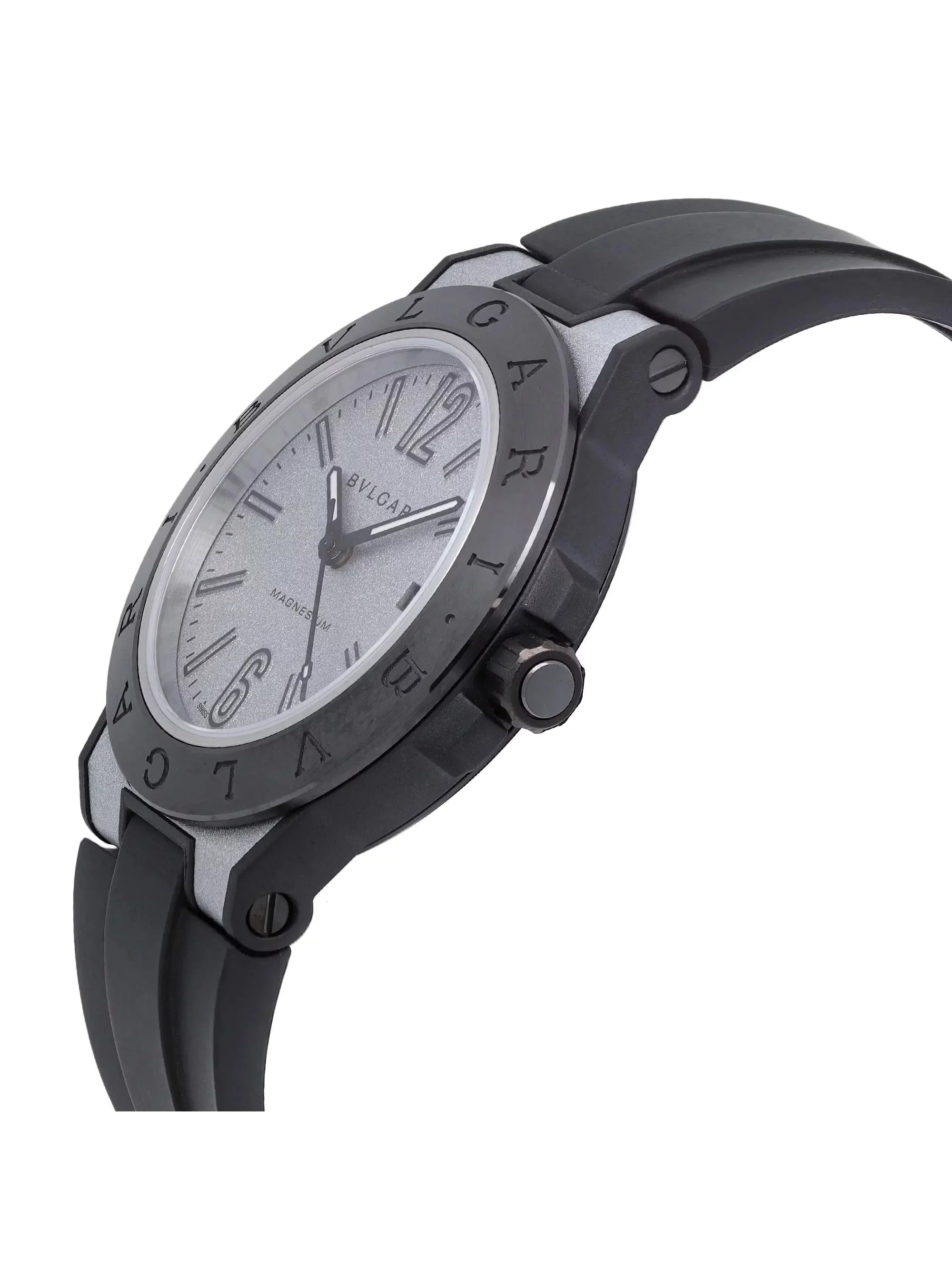 Bvlgari Diagono Magnesium 41mm Ceramic Silver Dial Automatic Mens Watch 102427