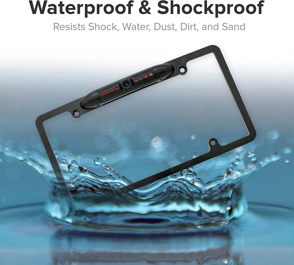 Backup Camera Rearview License Plate Frame JVC KWM856BW KW-M856BW Black