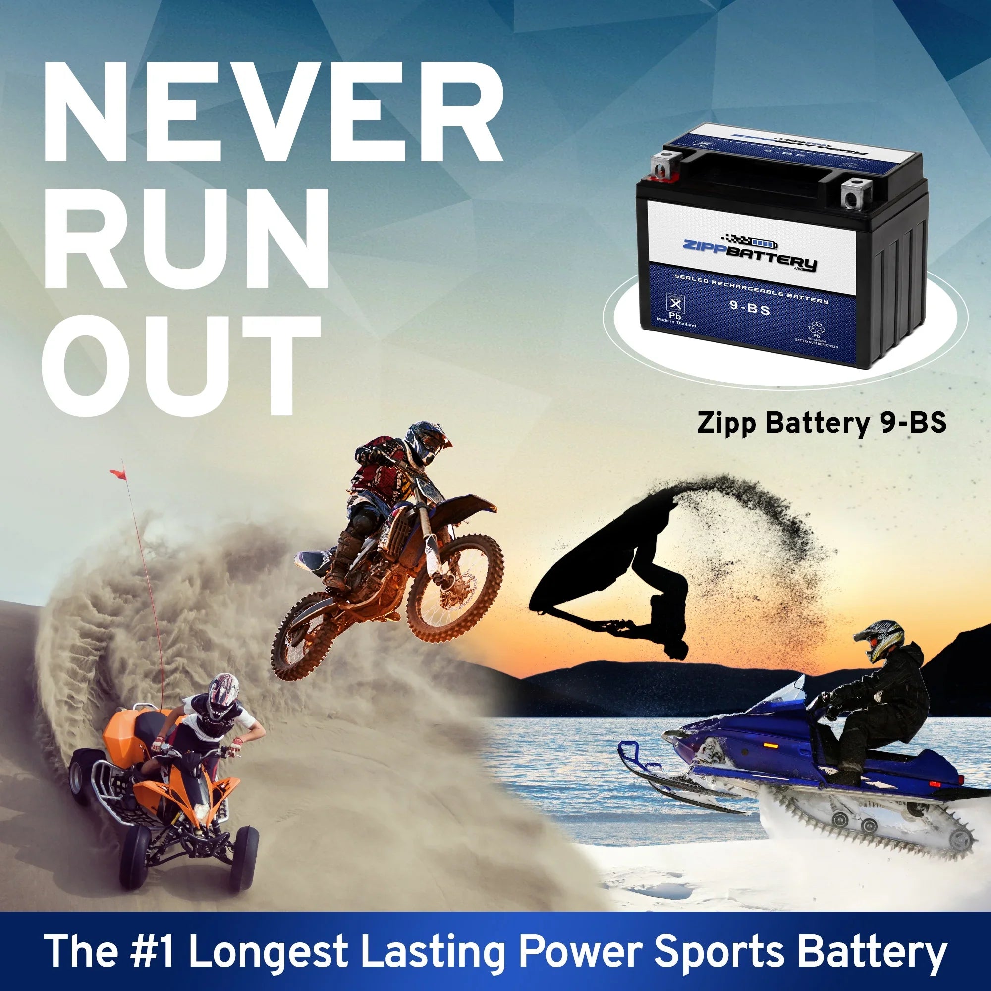 Zipp Battery YTX9-BS (9-BS 12 Volt,8 Ah, 120 CCA) Motorcycle Battery Kawasaki 636cc Zx636-b C Ninja Zx-6r 2003