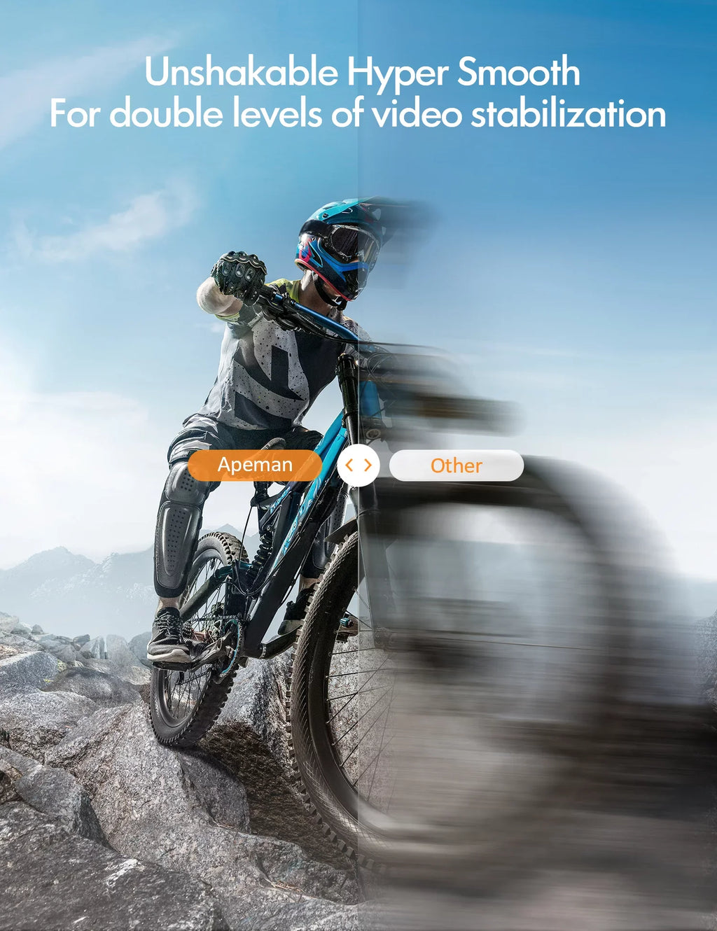 APEMAN A100s Action Camera 4K 50fps Touchscreen Ultra HD 20MP WiFi Sports 40M Dual 1350 mAh Batteries