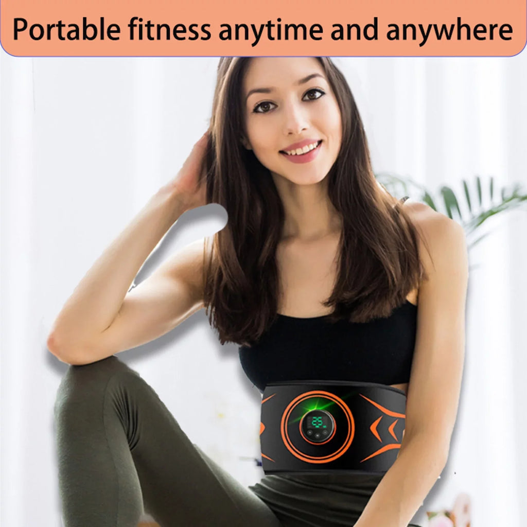 Nebublu Electric Massaging Slimming Belt Abdominal Toning Belt Trainer Abs Fitness Workout Equipment Abdomen , Get a Flatter Stomach and Defined Abs in No Time