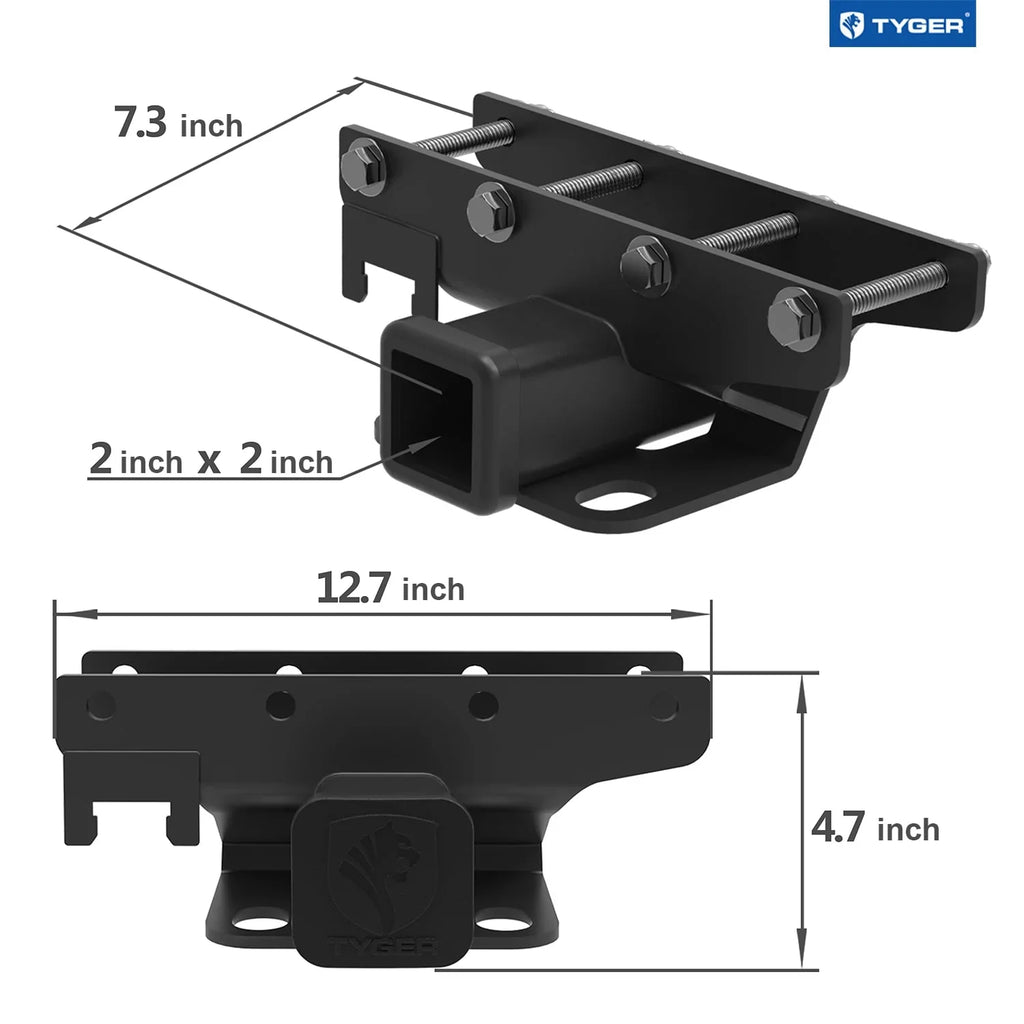 Tyger Auto TG-HC2J001B Hitch & Coating Kit with 2007-2018 Jeep Wrangler JK 2 Door & 4 Door Unlimited Factory Style 2 inch Rear Receiver Hitch Tow Towing Trailer Hitch