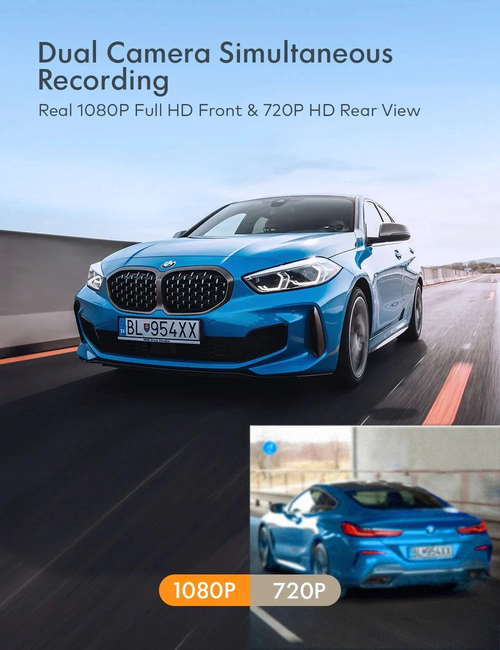 APEMAN Wifi Dash Cam with App, Car Camera Sony Starvis Sensor, IPS Display, Night Vision, Parking Monitor, Support GPS, Black