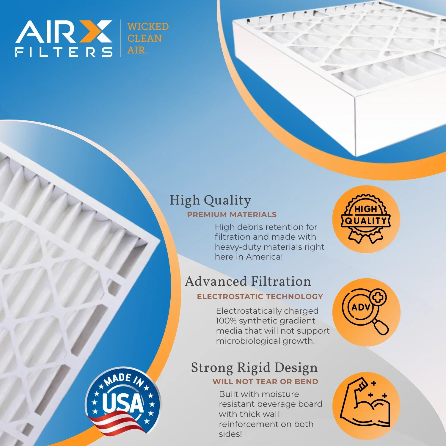 20x25x5 Air Filter MERV 11 Comparable to MPR 1000, MPR 1200 & FPR 7 with Air Bear 255649-102 Premium USA Made 20x25x5 Furnace Filter 2 Pack by AIRX FILTERS WICKED CLEAN AIR.