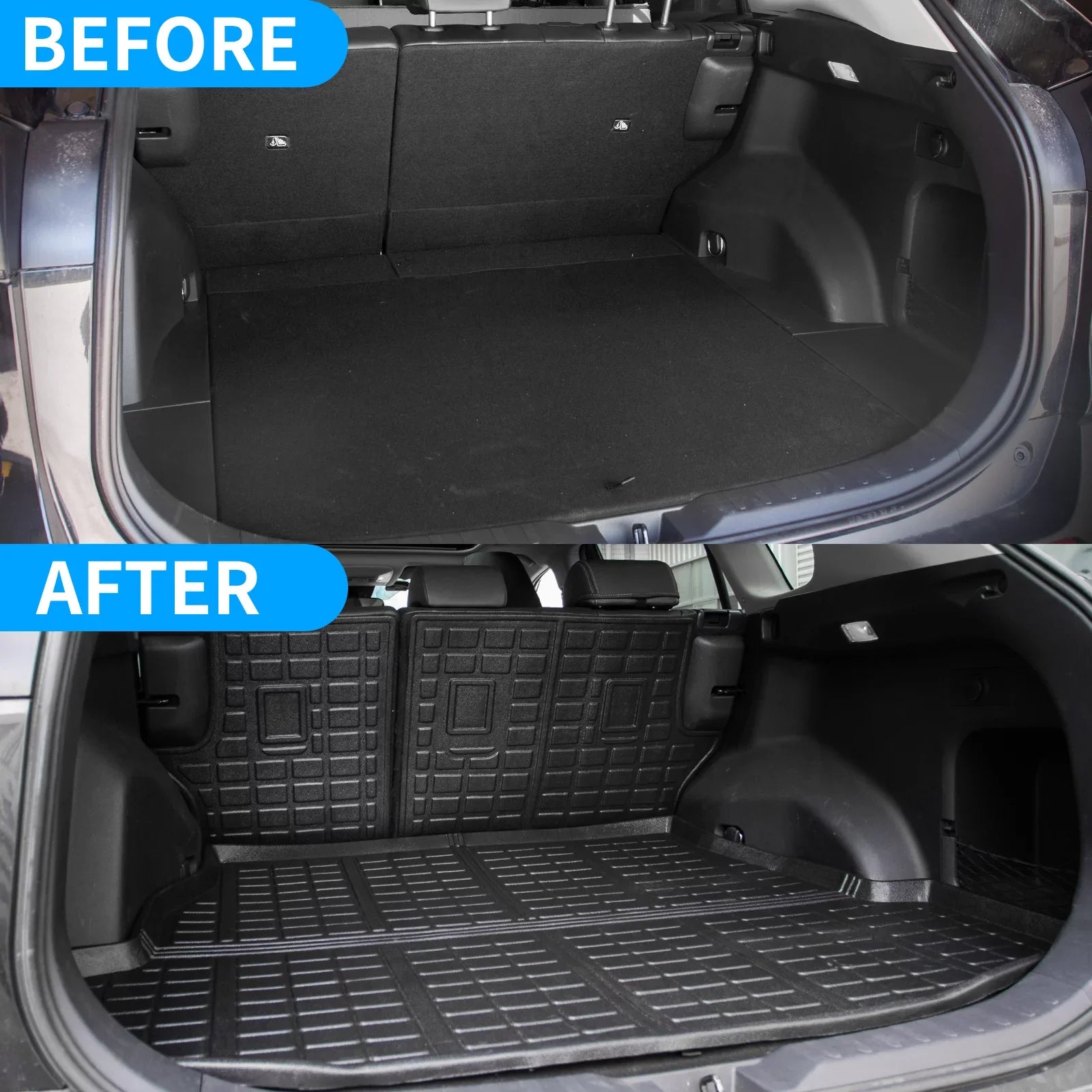 Fit 2019 2020 2021 2022 2023 Toyota Rav4 Floor Mats TPE Cargo Liner All Rear Trunk Mat Toyota Rav4 Accessories (Backrest Mats+Cargo Liner+Floor Mats)