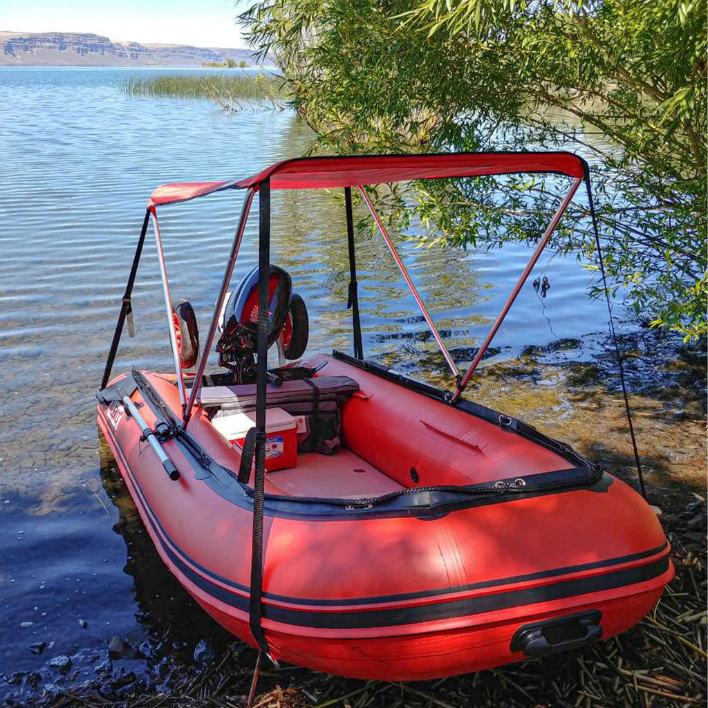 ALEKO Inflatable Craft with Air Deck Floor - 10.5 Ft - Red