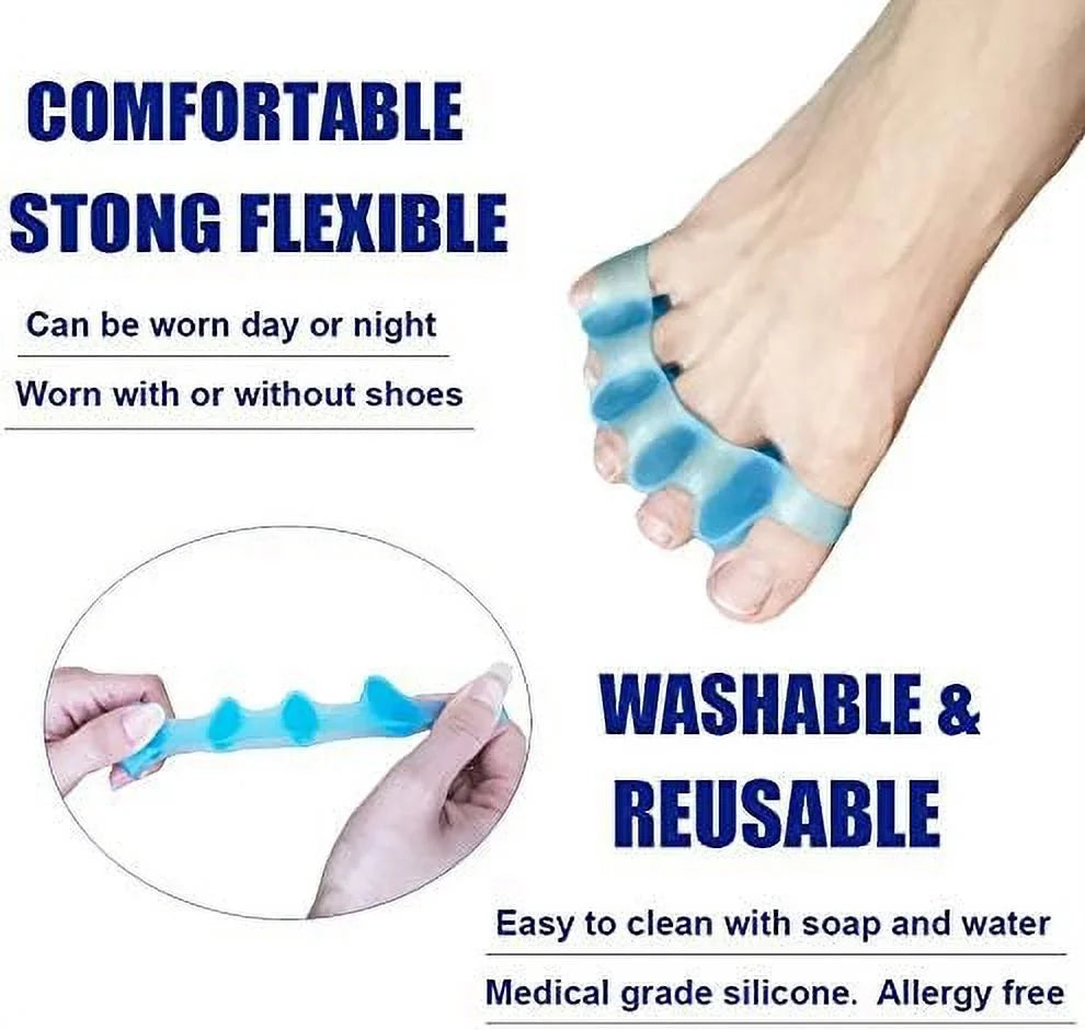 4Pcs Toe Separators & Toe Stretcher Spacer Yoga, Walking and Dancing - Bunion Relief, Gel Toe Alignment Women and Men
