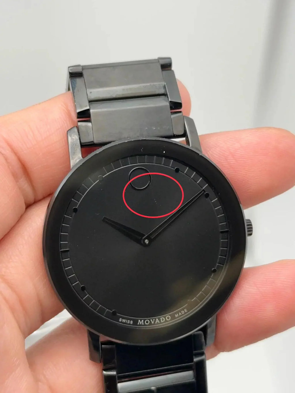 Movado Modern Classic 40mm Steel Black Dial Quartz Men Watch 0607408