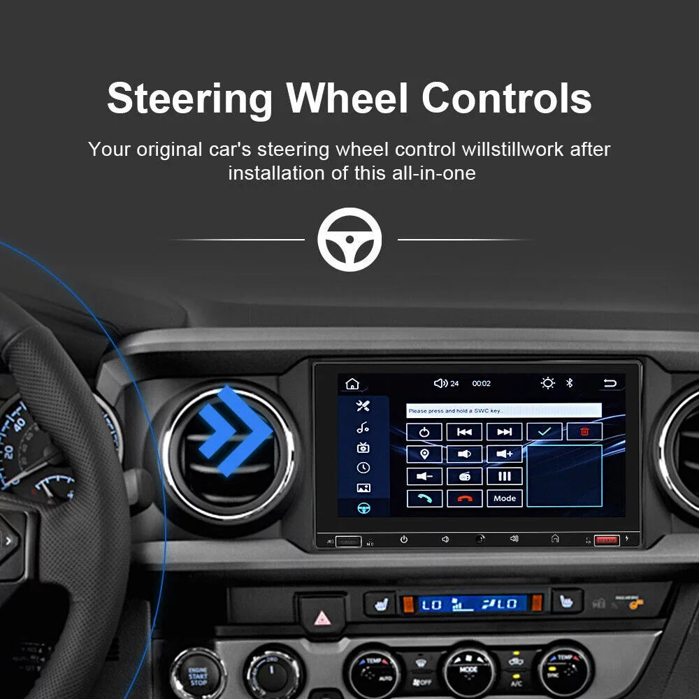 JLLOM 7" HD Screen Apple Carplay & Android Auto MP5 Player Wired Mirror Link Bluetooth AUX Fast Charge - Car Stereo System