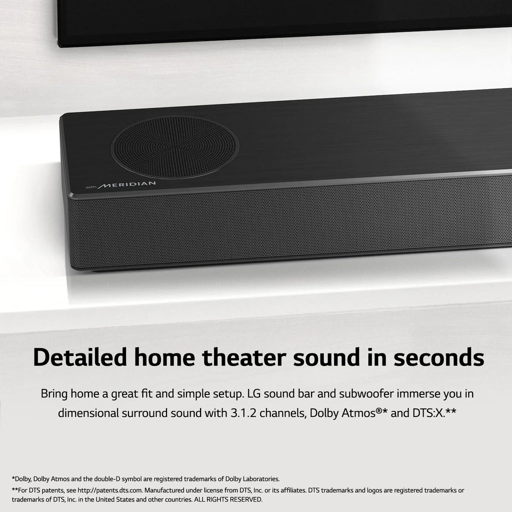 Restored LG 3.1.2 Channel High Res Audio Soundbar with Dolby Atmos and 4K Pass-Through, SPM7A (Refurbished)