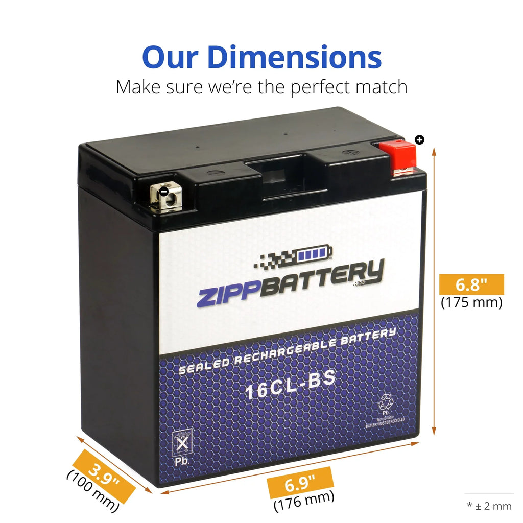 Zipp Battery Yb16cl-bs Jet Ski Battery Kawasaki Jf650 Ts Cc 89-'96, Jf650 X2 650cc 86-'95